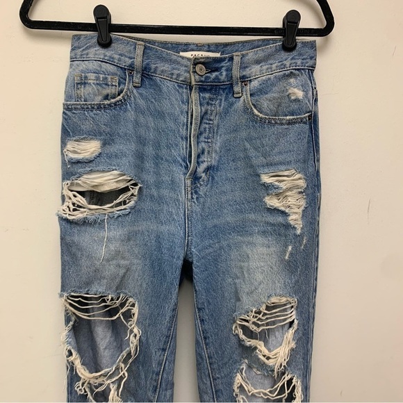 Pacsun Distressed High Rise Straight Jeans - Picture 4 of 12